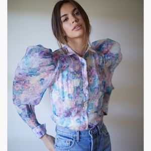 Selkie Pastel Floral Victorian Blouse